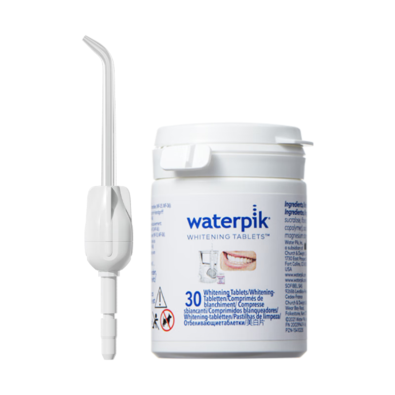 WaterPik Oral Irrigator, Dental Water Flosser Accessories [Whitening Set], Whitening Spray Head 1 Piece + Whitening Strips 30 Pieces/bottle