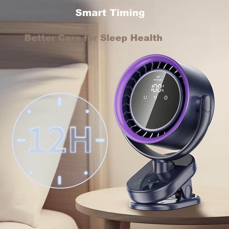 CRENOV [9-Blade Oscillating Fan] Desktop Mini Fan, Quiet Office Fan, Oscillating Dorm Bed Fan, USB Electric Fan for Cooling, Clip-On Wall-Mounted Fan, Small Kitchen Fan, Bedside Rechargeable Desktop Fa 26