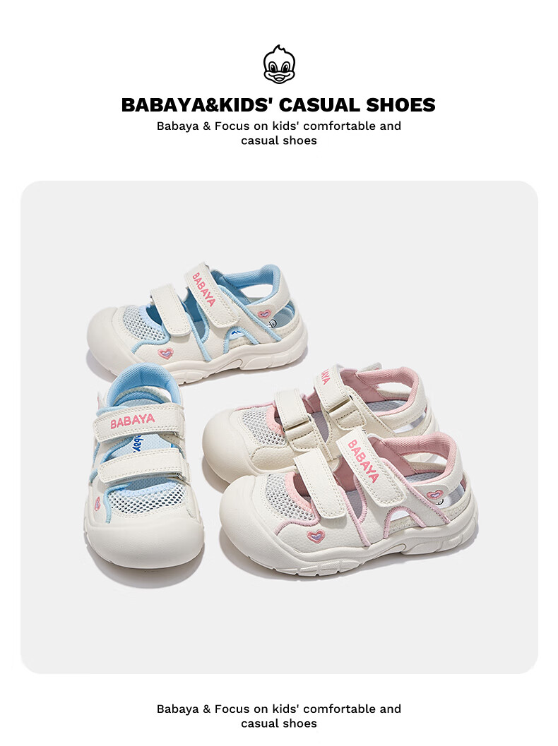 Babaya Children's Sandals, 2026 New Style, Girls' Versatile Shoes, Boys' Beach Shoes, Casual Sneakers, Beige Blue, Size 30 1