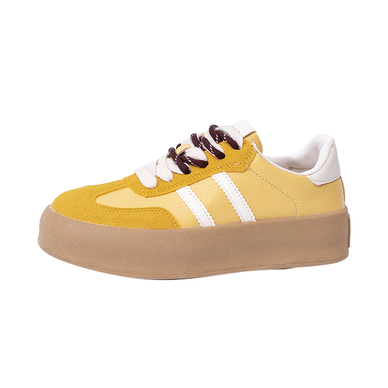 La Chapelle Women's Shoes, Thick-Soled Casual Shoes for Women, Versatile Lightweight Sneakers, Beige, Size 36
