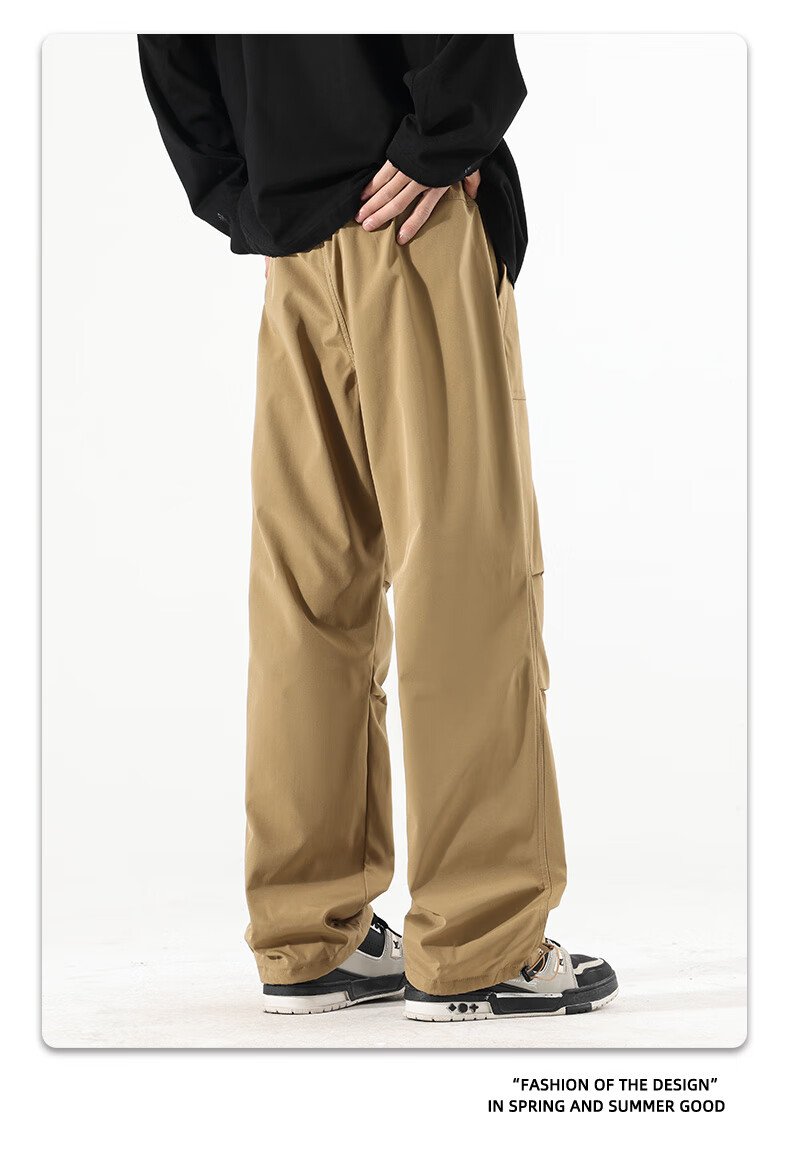 SWAMP AREA Men's Outdoor Sports Pants, Spring And Autumn Soft Shell Versatile Trendy Hiking Trousers, Cargo Pants WS398 White S 23