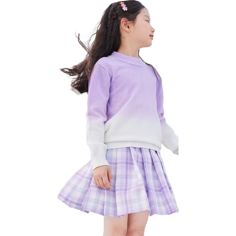 Baleno Girls' Skirt Autumn 2025, Stylish JK Plaid Short Skirt for Girls, Children's Autumn Outfit, Preppy Style A-Line Pleated Skirt