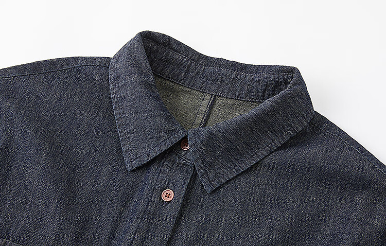 Demana [Goddess of Elegance] Summer Urban Turn-down Collar Patch Pocket Flap Sleeve Belted Mid-length Women's Denim Dress 7