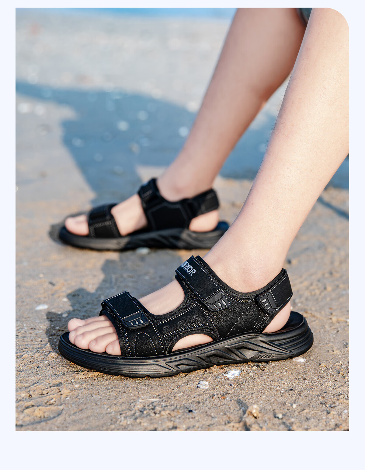 Huili Men's Sandals, Summer Outdoor Breathable Comfortable Beach Shoes, Non-Slip Wear-Resistant Versatile Casual Shoes for Men, Black, Size 42 9