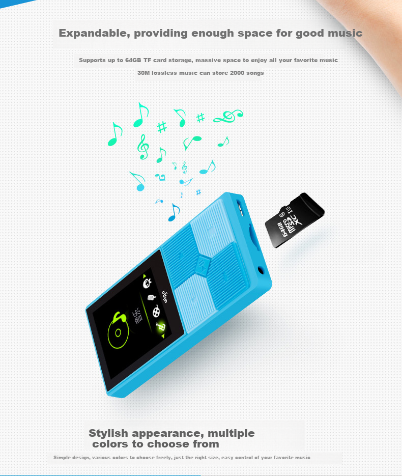 Aigo MP3/MP4 Video Player, 2-Inch Touchscreen, Bluetooth 5.4, Lossless HIFI Speaker, Portable English Learning Device for Students, Camera with Photo And Video Capture, E-Book Reader, 805-16GB 7