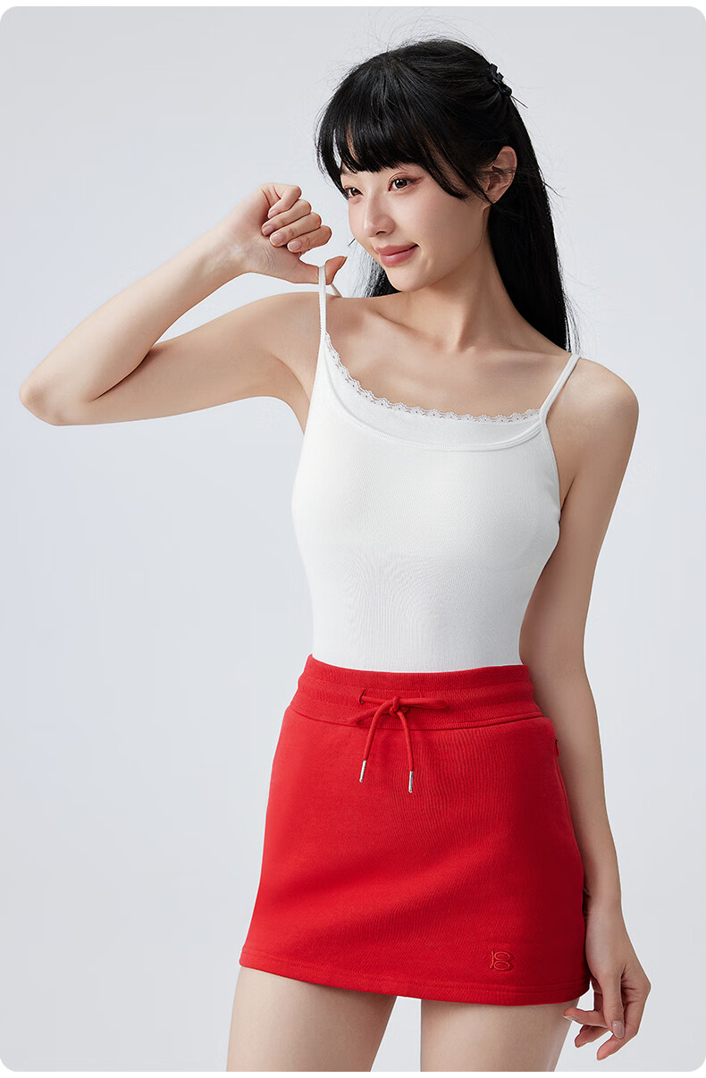 Ordifen Women's Camisole Tank Top with Contrasting Color Lining, One-Piece U-Neck Undershirt, Inner Wear Or Outerwear, Sporty Style 21
