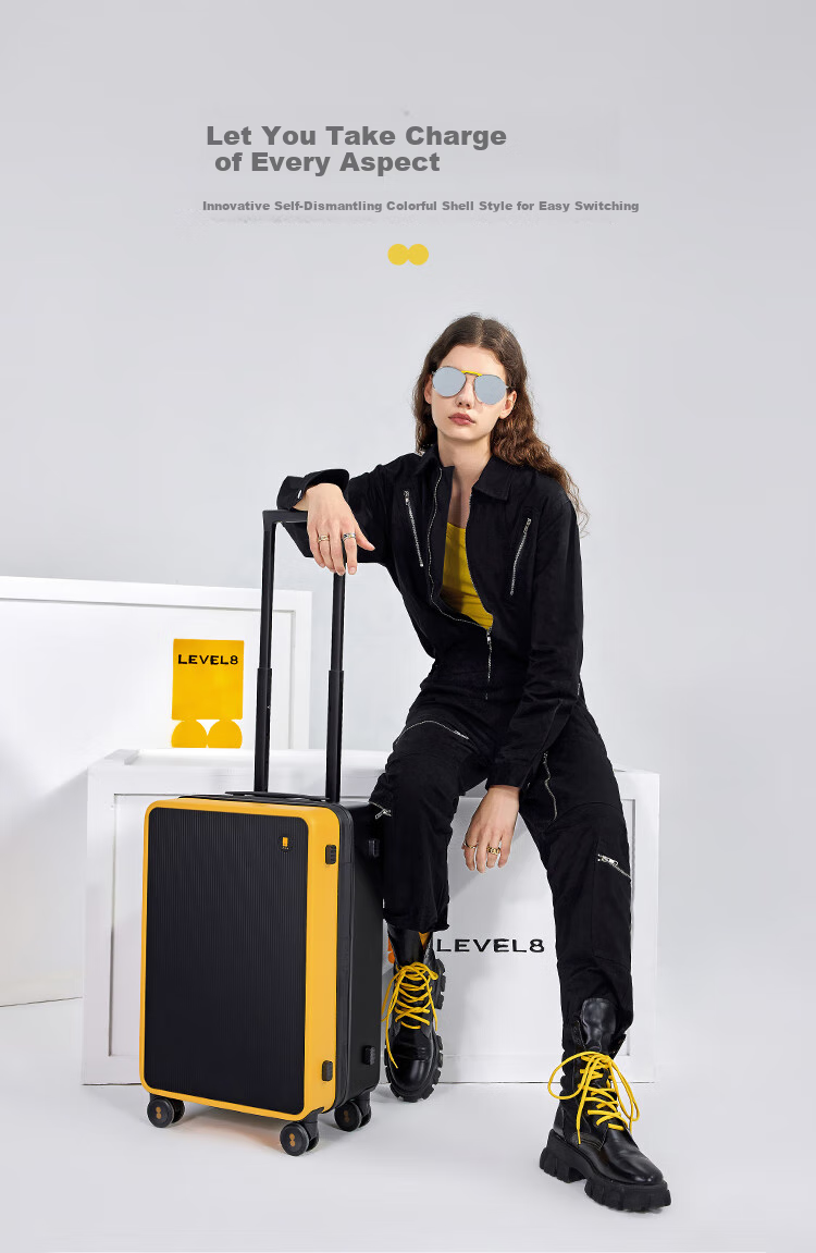 LEVEL8 Luggage Trolley Suitcase Carry-On 20-Inch for Men And Women Students, Stylish Tianshengduoman Series Travel Case Gree 3
