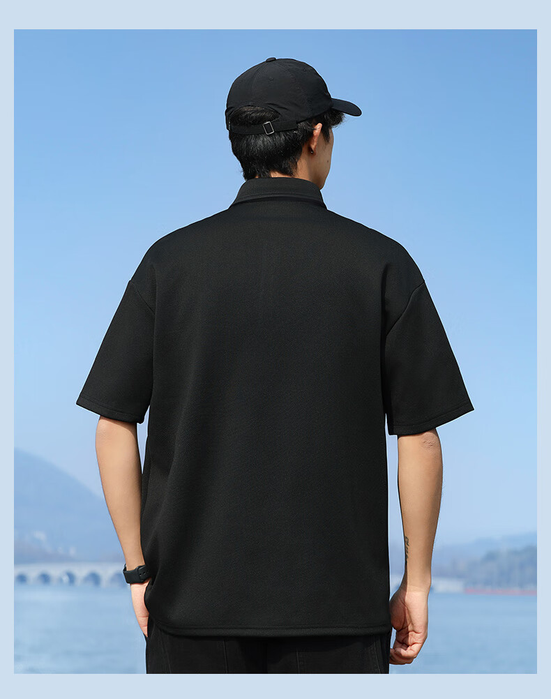 Huili Short-Sleeve Men's Summer Breathable T-Shirt, Men's Polo Shirt, Ice Silk Casual Versatile Micro Drop Shoulder Undershirt, White, 3XL 13