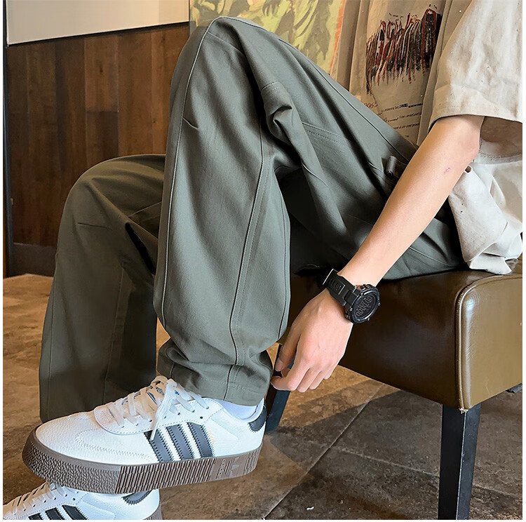 TonLion 2025 Summer Men's Loose Straight-Leg Casual Trousers, Cargo Pants 4