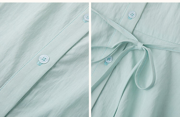 Dme [Elegant Top Student] Summer Comfortable Draping Cotton Wrinkle Shirt with Puff Sleeves And Belt, Women's Blouse Top 6