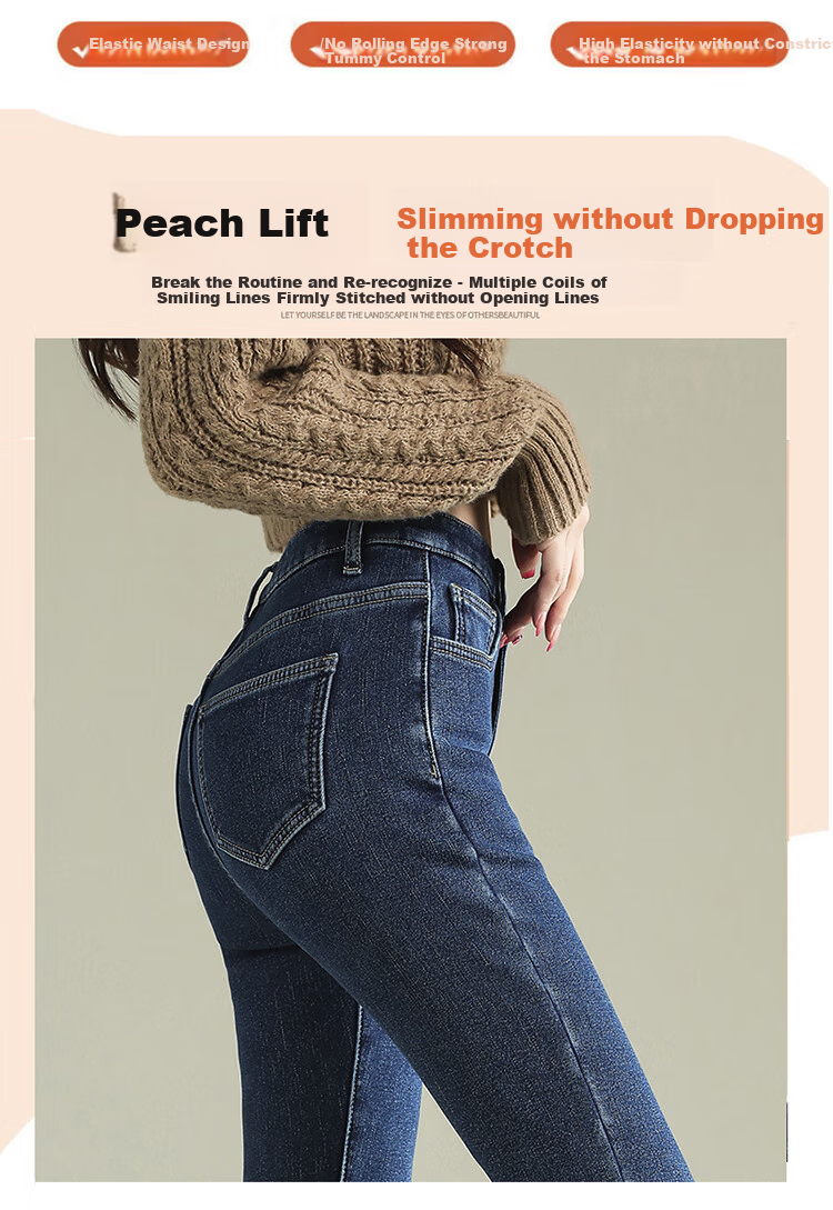 Jeanswest Women's Jeans, Spring/summer 2026, High-Waisted Slimming Korean Style, Elastic Skinny Pencil Pants, Blue-Gray Color, Size 31 7