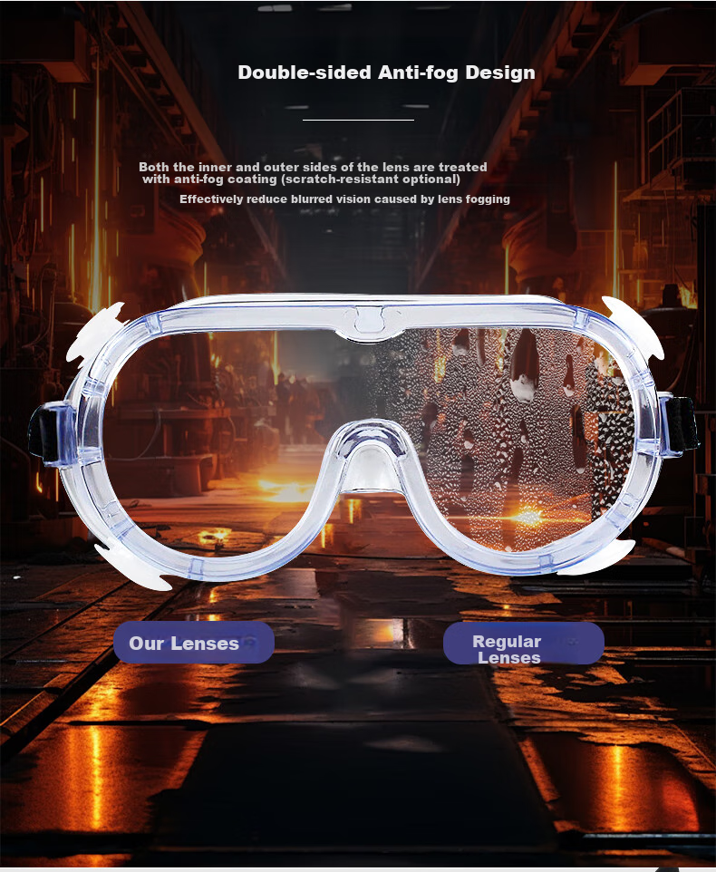 Qiutong Goggles, Anti-Fog Protective Glasses, Post-Surgery Dust-Proof, Splash-Proof, Pollen And Catkin Protection, Full Coverage Industrial Safety Glasses, Eye Shield, 3021AF 3