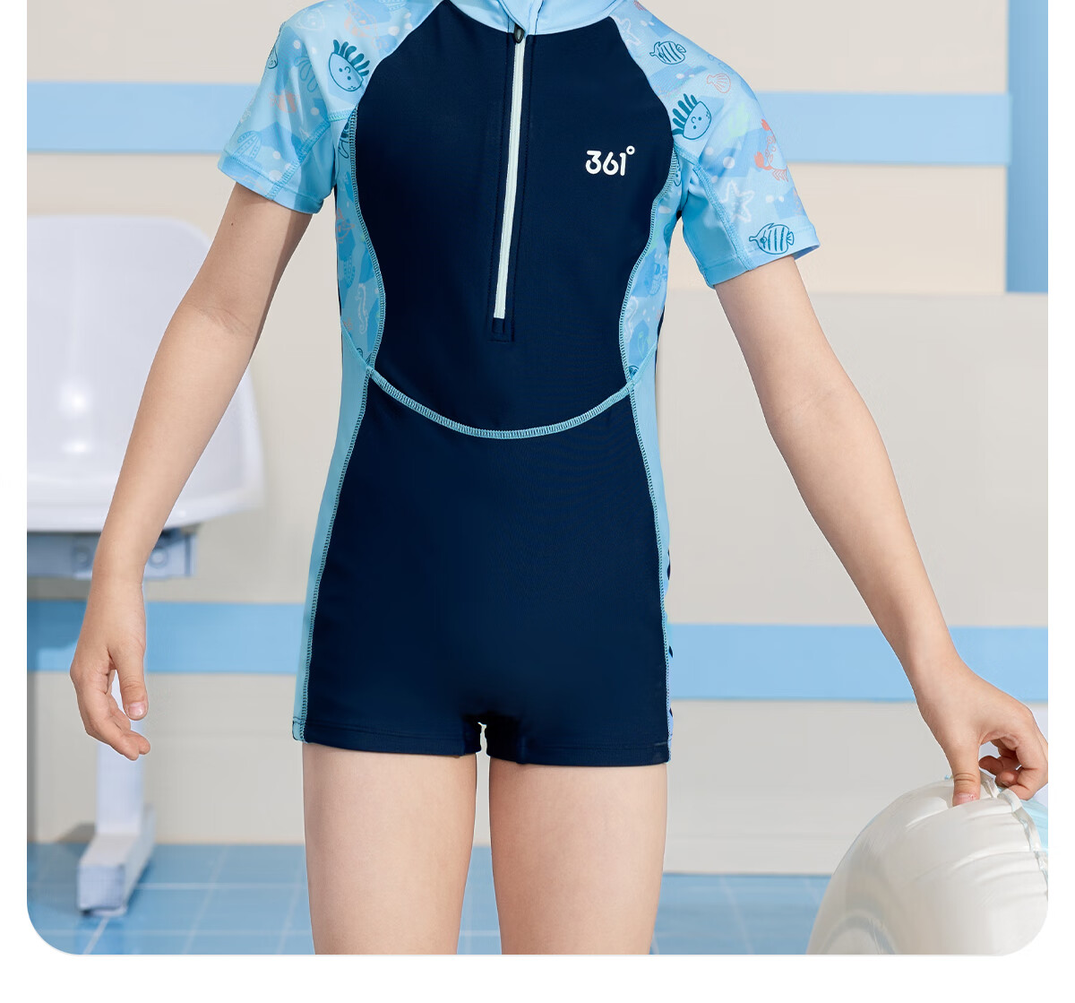 361° Children's Swimsuit One-Piece Square Leg for Girls, Professional Training Swimwear for Toddlers And Older Kids 10