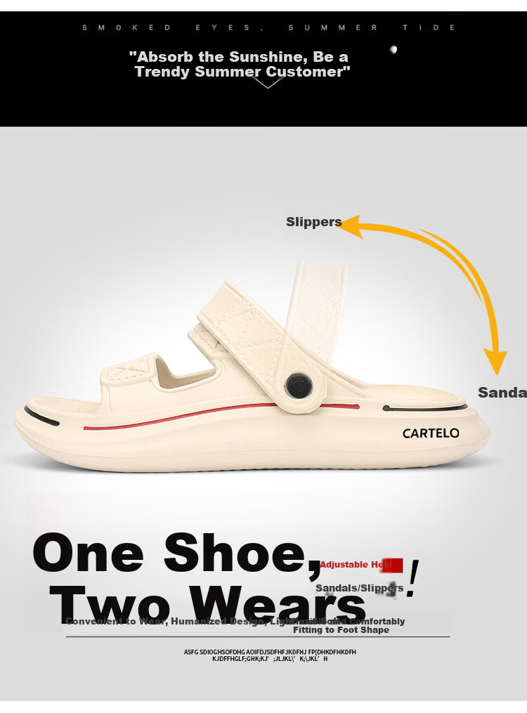 CARTELO Men's Sandals, Summer Soft-Soled Trendy Casual Dual-Use Slippers, Men's Outdoor Beach Sandals 4