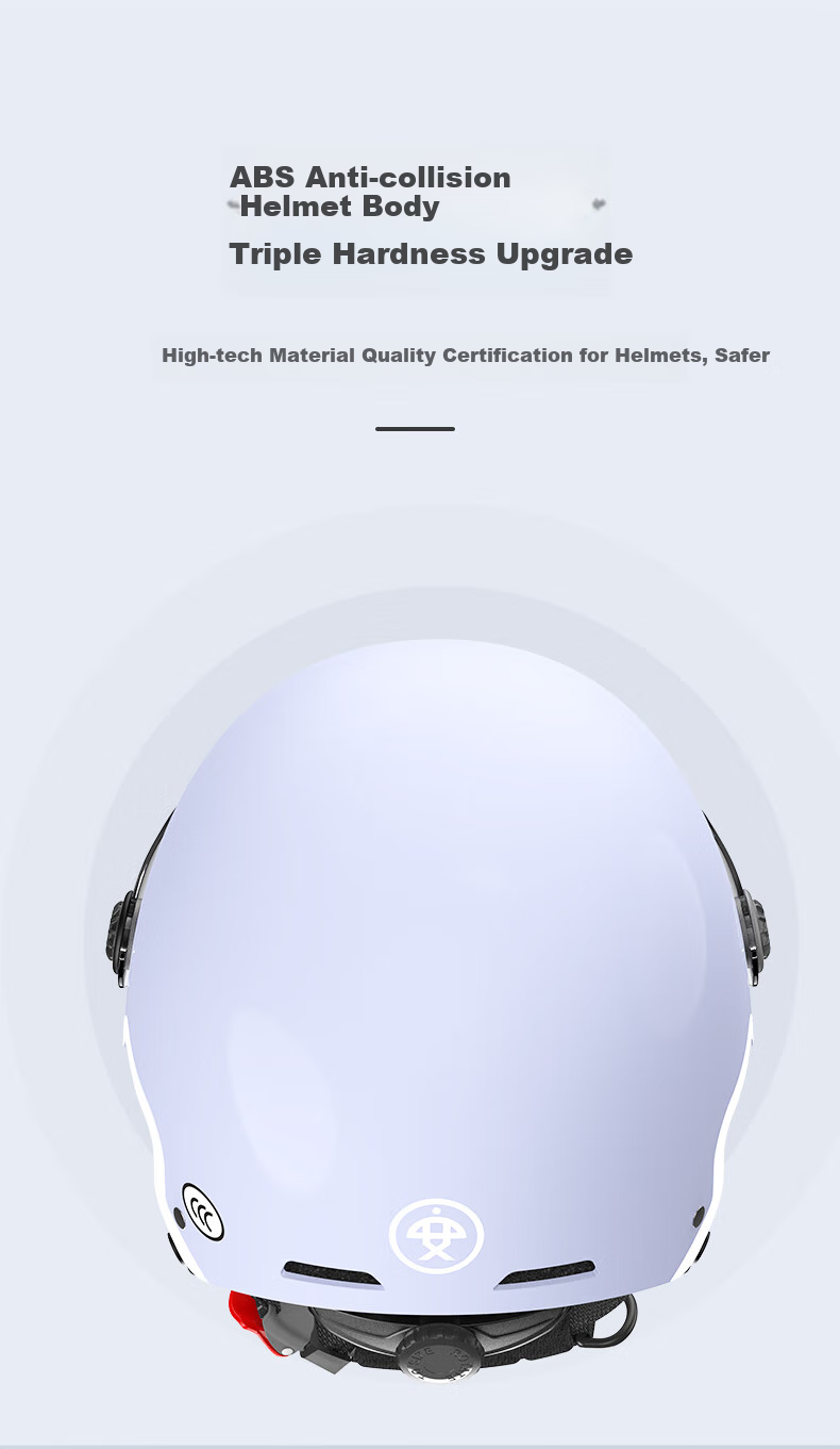 Xiaoan Electric Bicycle Helmet, 3C Certified, Summer Unisex Motorcycle Riding Half Helmet, Suitable for Electric Scooters And All Seasons, Safety Helmet, Pearl White 0811M, Head Circumference 54-58CM 5
