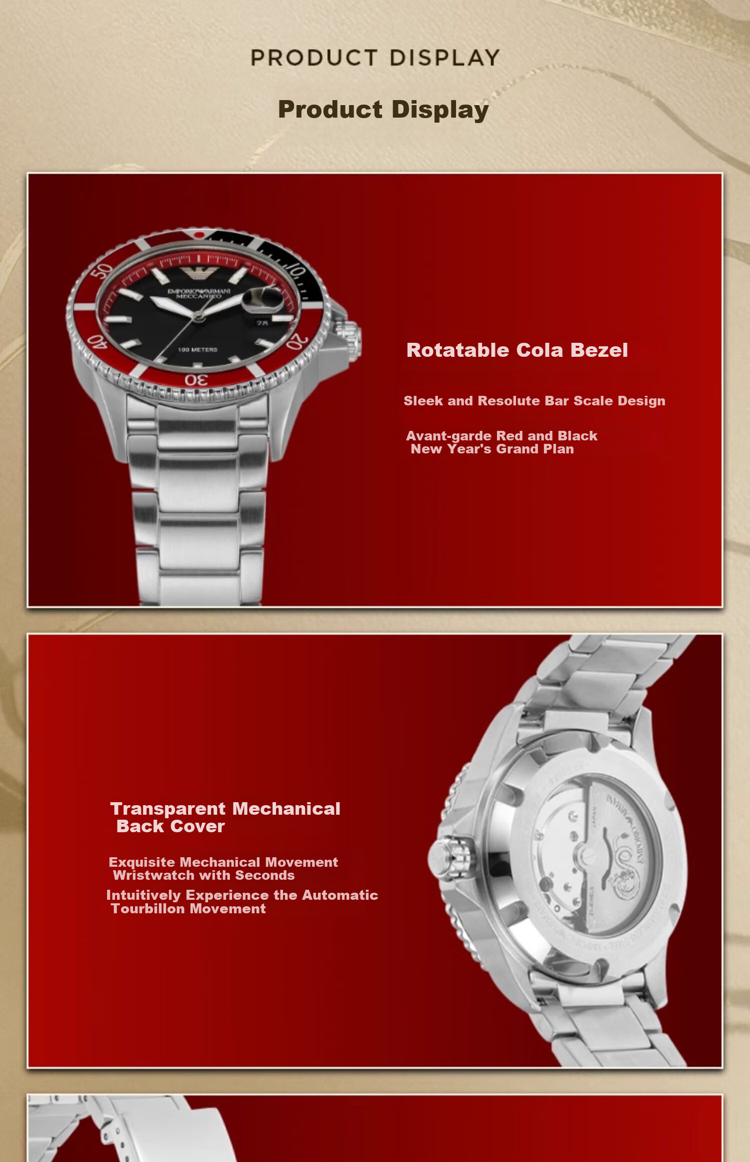EMPORIO ARMANI Men's Water Ghost Series Watch, Cool Mechanical Watch for Birthday Gift to Boyfriend AR60074 6