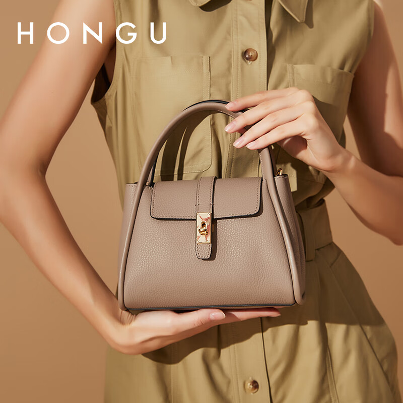 HONGU Women's Genuine Leather Shoulder Crossbody Bag, Casual Handbag, Birthday Gift for Girlfriend