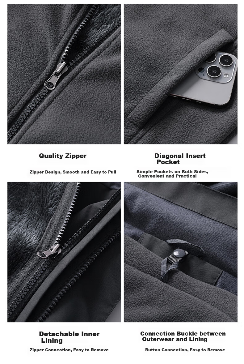 JEEP SPIRIT Men's Autumn Winter 3-in-1 Thickened Red Outdoor Jacket Christmas New Year Edition 16