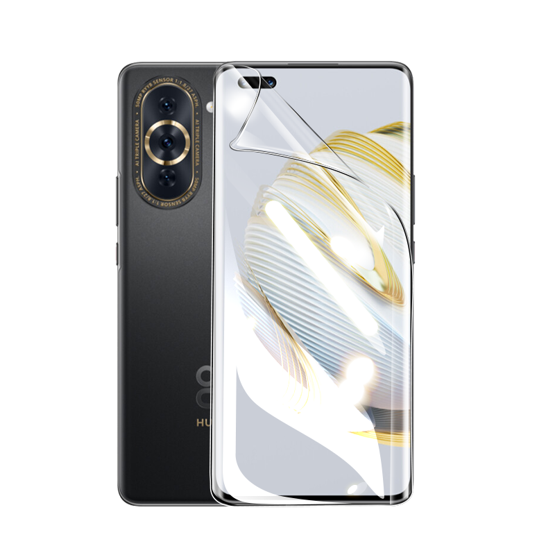ESCASE Huawei Nova 10 Pro Hydrogel Film Screen Protector Full Coverage, Curved Protective Film No White Edge High Transparency Front Film Transparent [Two-Pack] - With Application Tool B Versio
