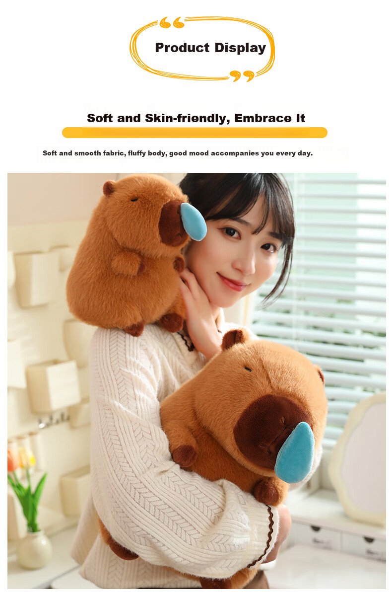 Beishangxing Capybara Plush Doll Large Stuffed Toy Children's Companion Pillow for Boys And Girls Birthday Gift 3