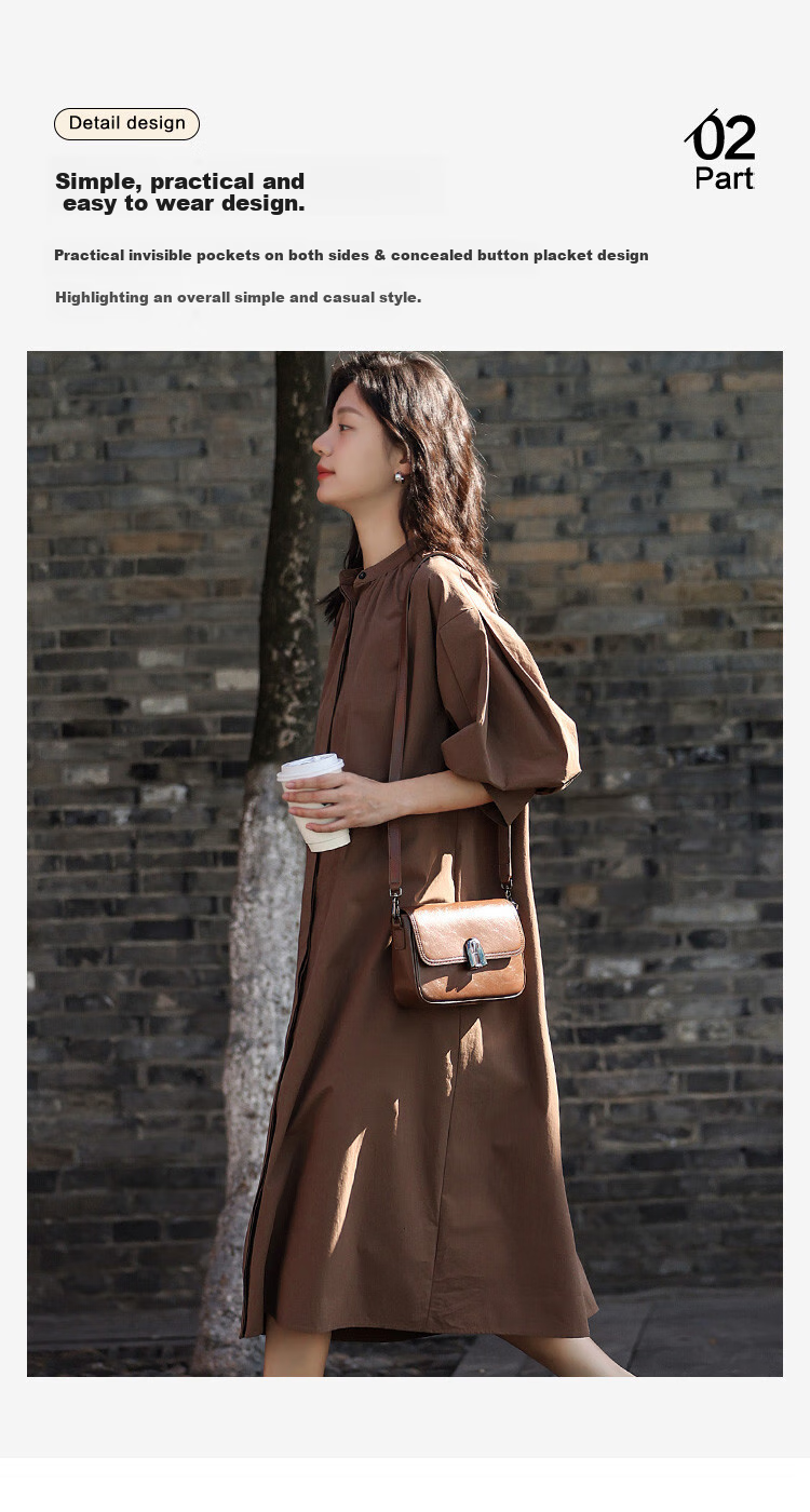 Dme [Pink Mid-Sleeve Dress], Summer Style, Soft Pink Round Neck, Puff Sleeves, Long Dress for Wome 4