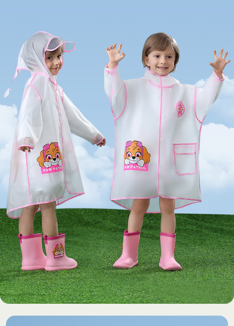 Paw Patrol Kids Raincoat for Boys and Girls Toddlers Kindergarten Split Cape Rainwear 2