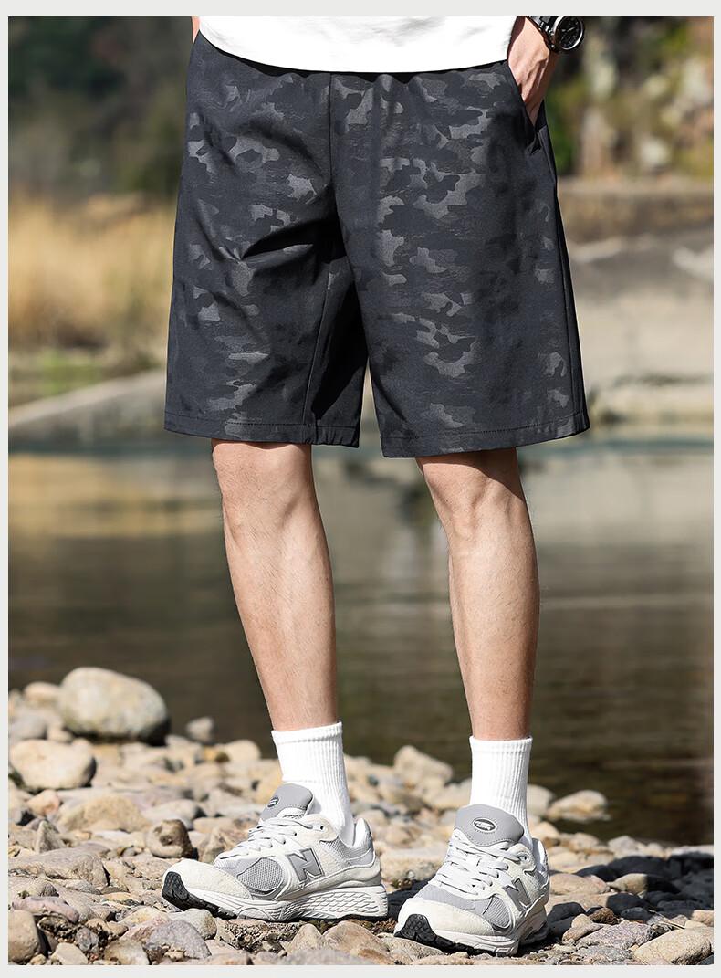 EASTERN CAMEL Men's Trendy Summer Outdoor Casual Sports Straight Five-Point Shorts Youth Loose Beach Pants 13