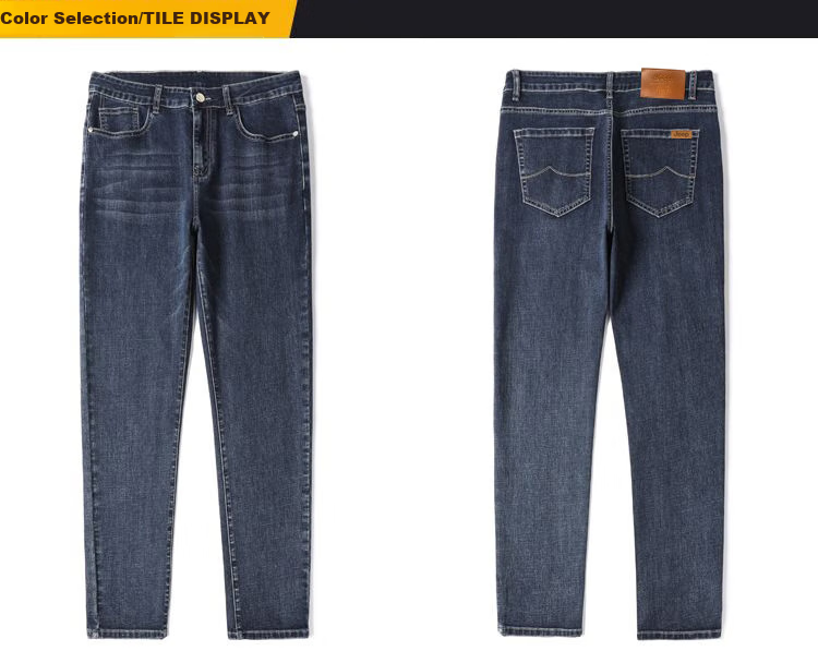 JEEP Spring New Fashion Straight-Leg High-End Men's Jeans, Trendy Pants for Men, 561 Blue, Size 30 3