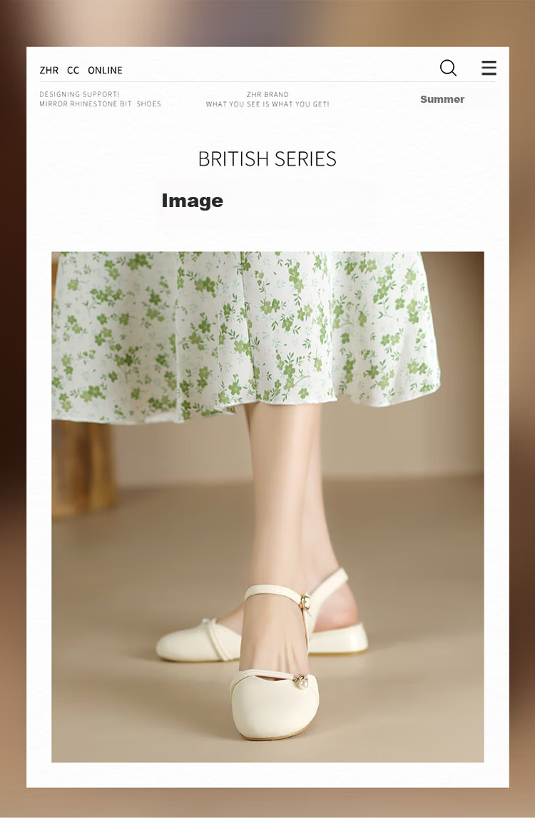 ZHR Women's Summer Sandals with Closed Toe And Chunky Heel, Elegant And Sweet Style Versatile Women's Shoes Y767 Beige 35 1