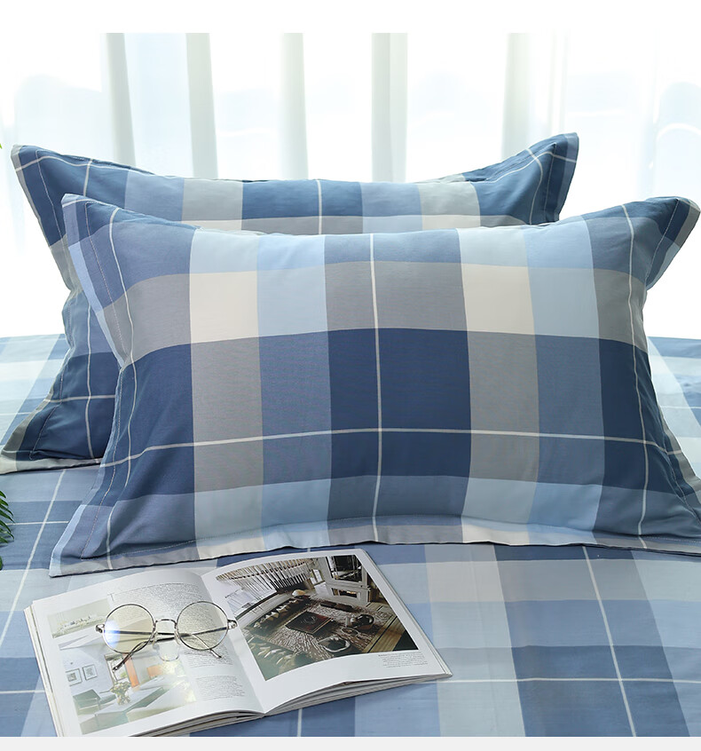 Grace 7A Antibacterial Pure Cotton Pillowcase, Student Single Pillow Cover with Imprint, 48*74cm, One Pair 12