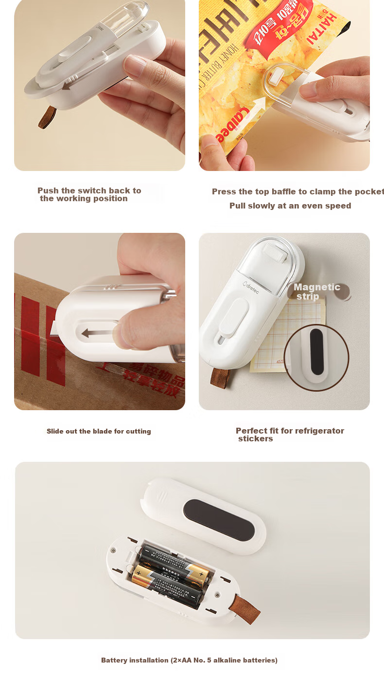 Dretec Mini Sealing Machine, Plastic Sealing Machine, Food Sealer, Mooncake Sealer, Dessert Sealing Tool, Package Opener, Unboxing Tool 10