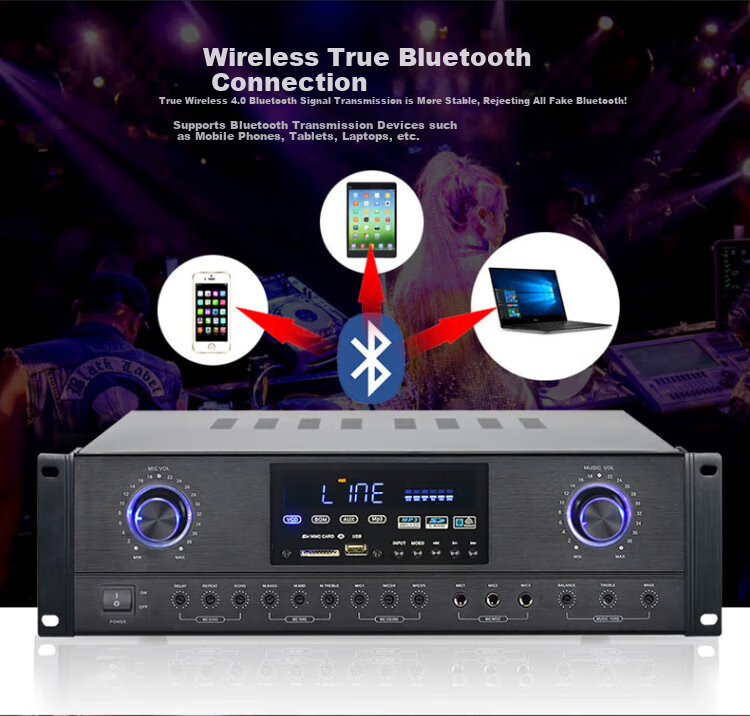 KIB KG1500 Home Theater Bluetooth Amplifier, Professional TV Karaoke Power Amplifier 4
