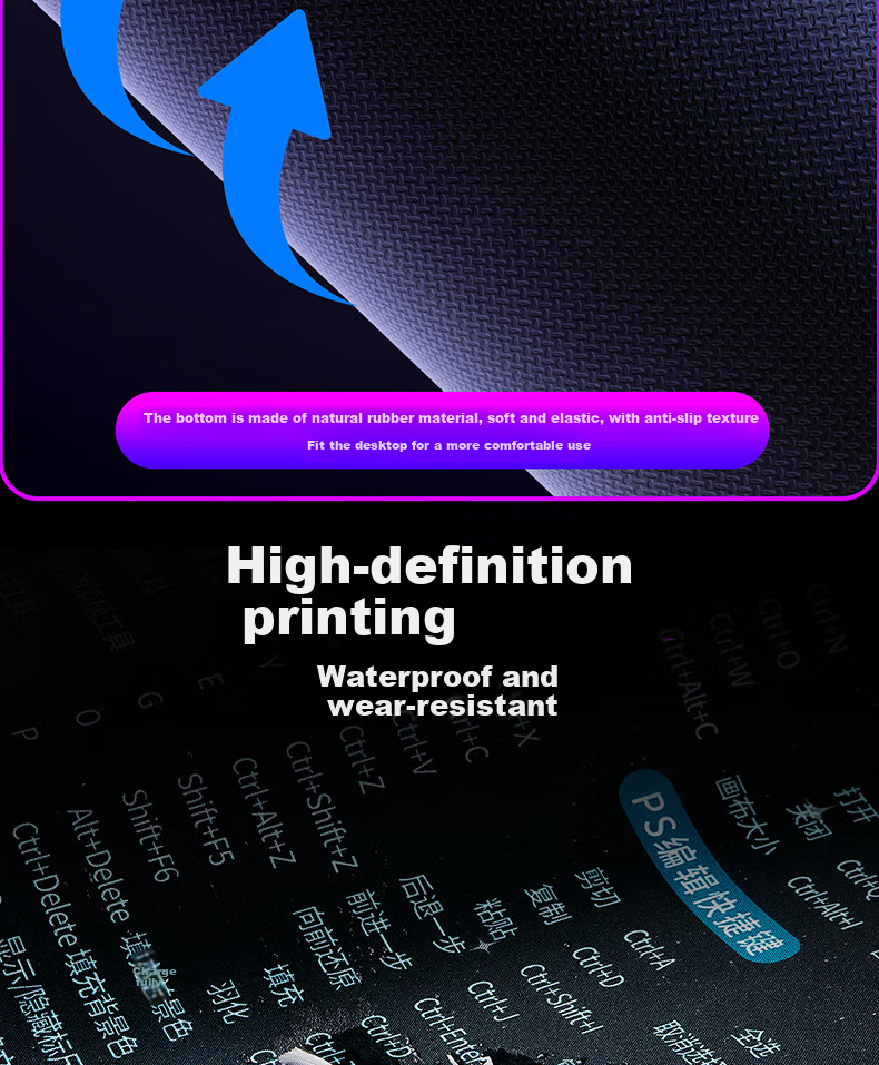 Juyingfeng Mouse Pad Medium And Small Sizes for Office, Home, Bed, Mobile Computer Desk, Non-Slip Washable Writing And Gaming Mouse Pad 60*30cm Zhiqianli 6