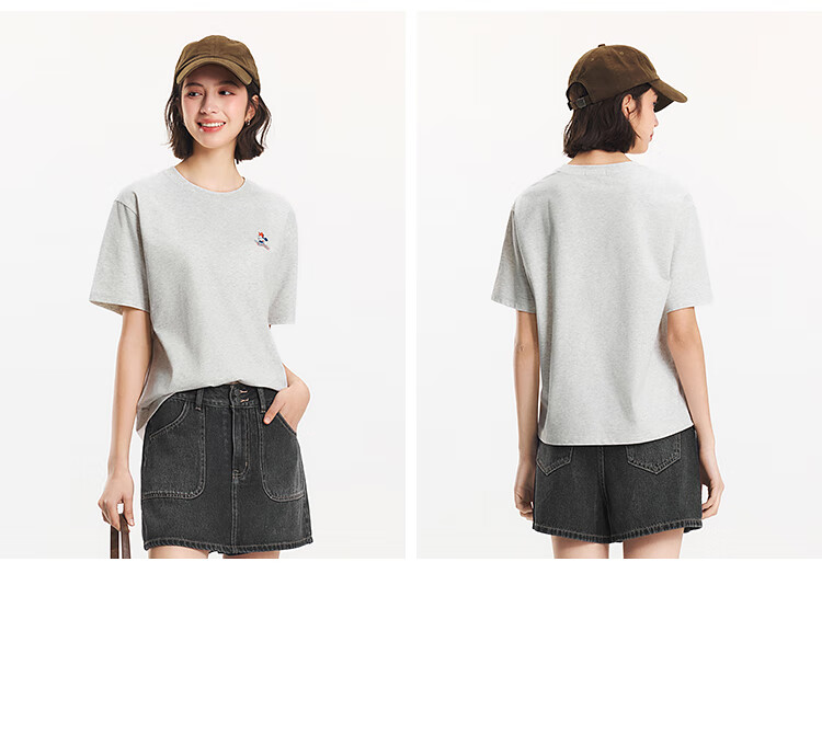 Semir [Colorful Cool-Feeling T-Shirt] Women's Short-Sleeve T-Shirt, Mid-Length, Loose-Fitting, Comfortable Embroidered Top, 109324100007 17