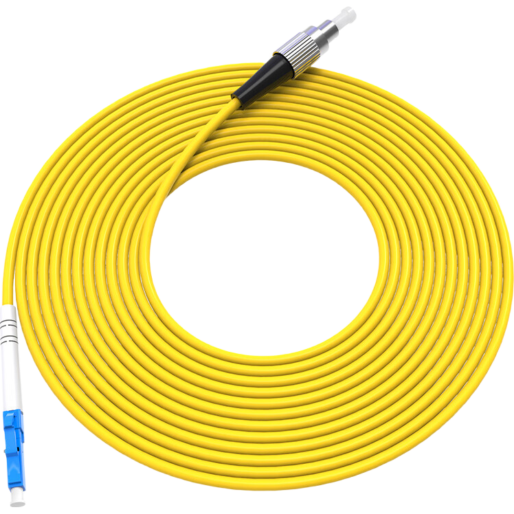Nokoxin Telecom Grade Single-Mode Single-Core Fiber Optic Patch Cord Home Fiber Extension Cable Optical Transceiver Pigtail Custom Length Support UPC Connector 5m LC-FC