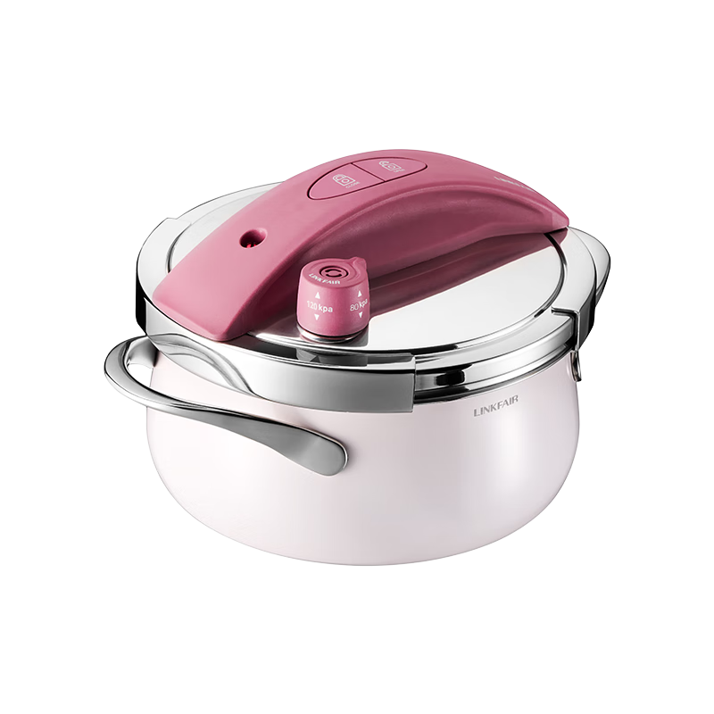 LINKFAIR Pressure Cooker, Household Anti-Explosion Stainless Steel Pressure Pot, Small Mini Push Button One-Touch Opening And Closing, for Gas And Induction Stoves