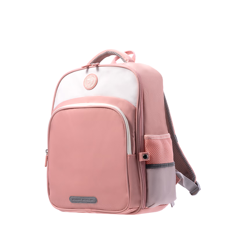 Deli Elementary School Spine-Protecting Backpack for Boys And Girls, Large Capacity Lightweight Backpack Regular Style BB189 Pink for Grades 1-3