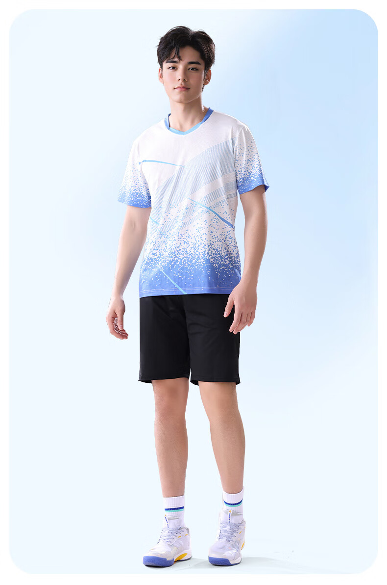 Fandimu Badminton Outfit for Men And Women, Sports Set for Fitness, Running, Track And Field Training, Seagull Short-Sleeve Two-Piece Set for Men 2XL 13