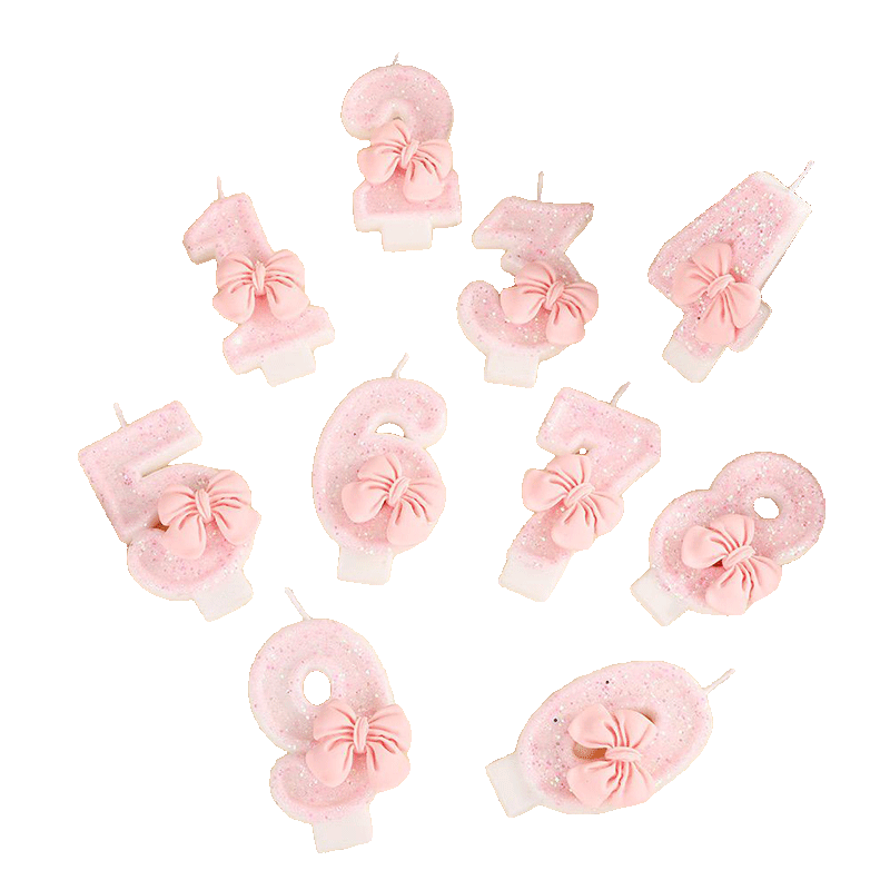Domeyi Birthday Candle Scene Decoration Creative Cake Cartoon Candle Pink Butterfly Candle Number 9 Insert Card
