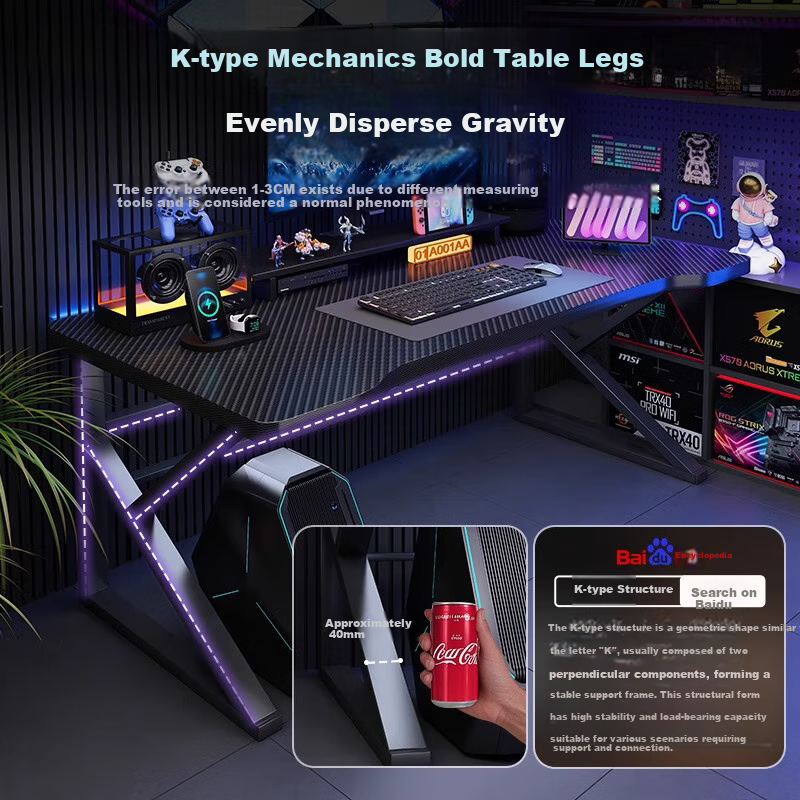 Quanpinwu D1 Computer Desk, Gaming Table for Two People, Home Office Desk, Study Desk, Workstation, Writing Desk