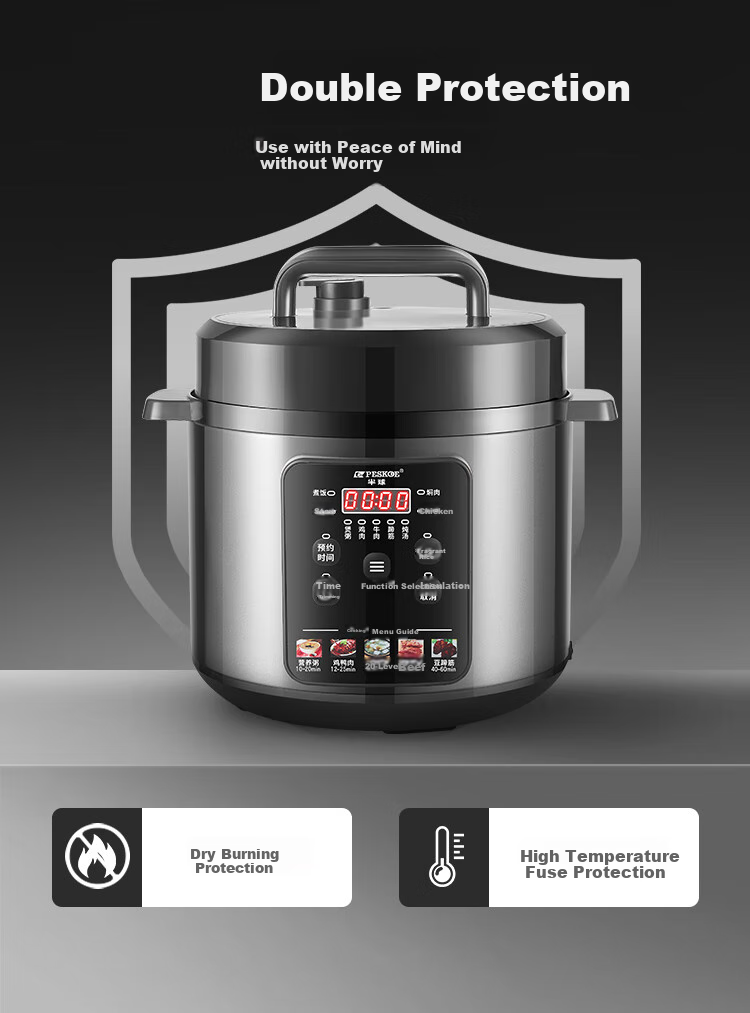 PESKOE Electric Pressure Cooker, High-Pressure Cooker, 6L Dual Inner Pot for Home Use, Multi-Functional Rice Cooker, LJ60C-02YD 15