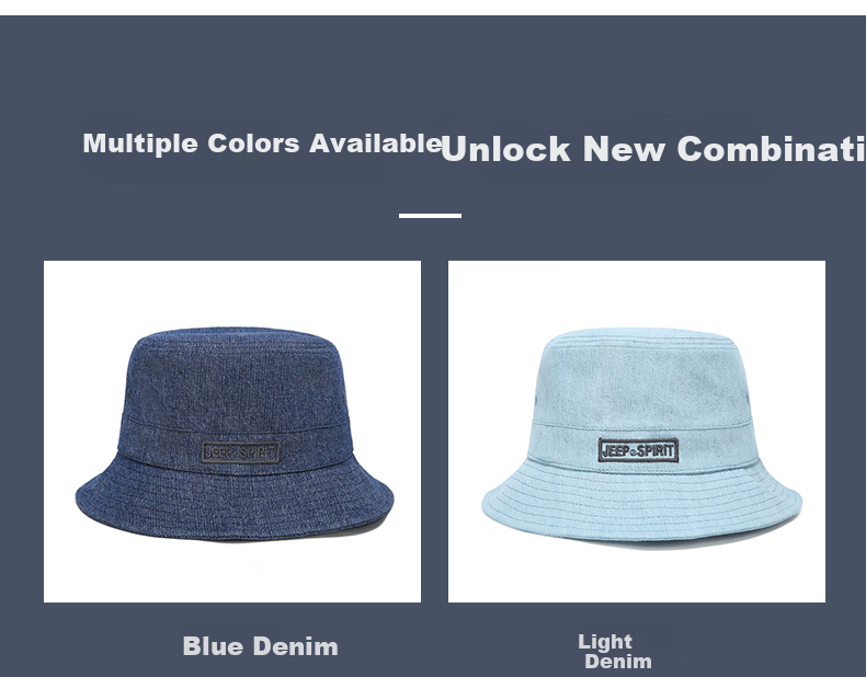 JEEP Men's Fashionable Versatile Trendy Fisherman Hat, Foldable, Suitable for Couples, Fishing Cap, Sports Cycling Outdoor Use 6