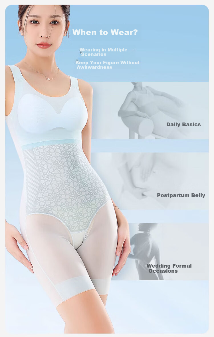 LangSha Ultra-Thin Seamless Shapewear Bodysuit, Breathable Summer Slimming Waist-Cinching Body-Shaping Underwear, Postpartum Tummy Control Shaping Slimming Garment 7
