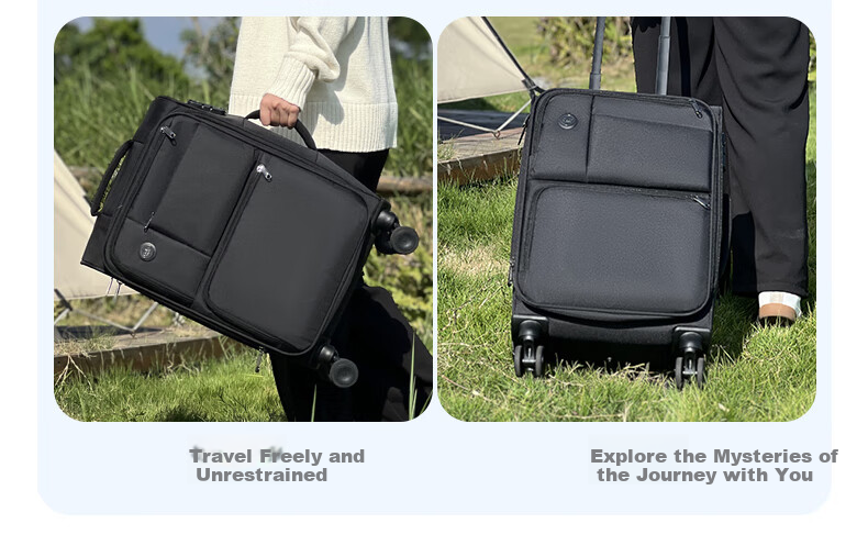Goby Luggage, Ultra-Light Soft Oxford Fabric Suitcase, Multi-Pocket Case, 3001C Starry Black, 28-Inch Check-In Suitcase 13