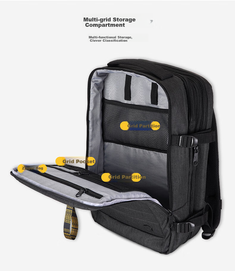 CAT Backpack, 15.6-Inch Laptop Bag, Business Backpack, Travel Bag, Large Capacity Expandable, Simple Gift, Black, 84503 9