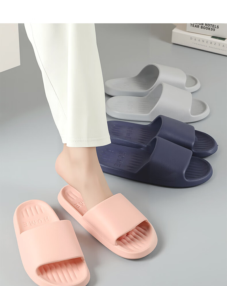 FOOTOPPO EVA Women's Bathroom Non-Slip Shower Slippers Men's Indoor Home Thick-Soled Summer Sandals 13
