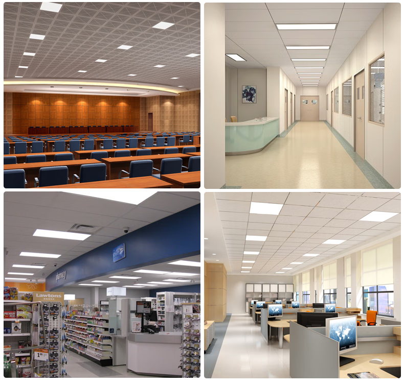 Zuoji Integrated Ceiling LED Panel Light 600x600mm Office Lighting Ultra-Bright Ultra-Thin Mineral Wool High CRI Gypsum Grid Ceiling Aluminum Buckle Panel Light 70W 1