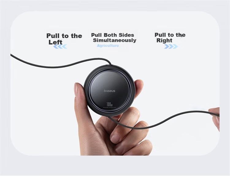 BASEUS Two-In Retractable Data Cable, Type-C to Dual USB-C Fast Charging Cable, Compatible with Apple 15/16/17/18, Xiaomi/Huawei, Car Phone Charger Cable 4