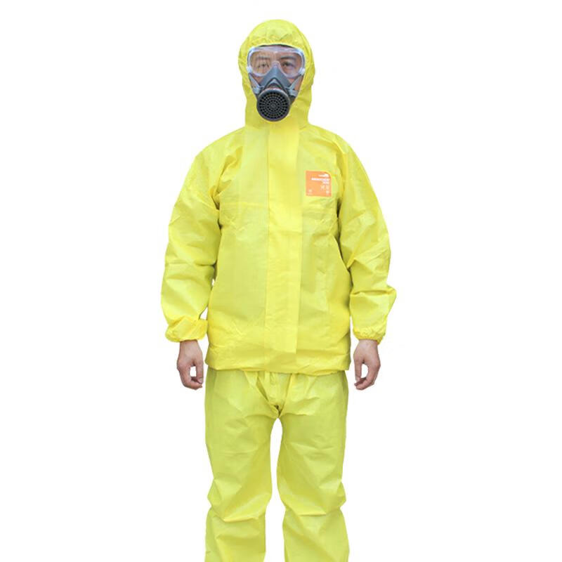 Ansell 3000 Two-Piece Protective Suit C-Level Hazardous Chemical Transport Acid-Resistant and Alkali-Resistant Chemical Protective Suit Laboratory Workwear Two-Piece Chemical Protective Suit M (Set)