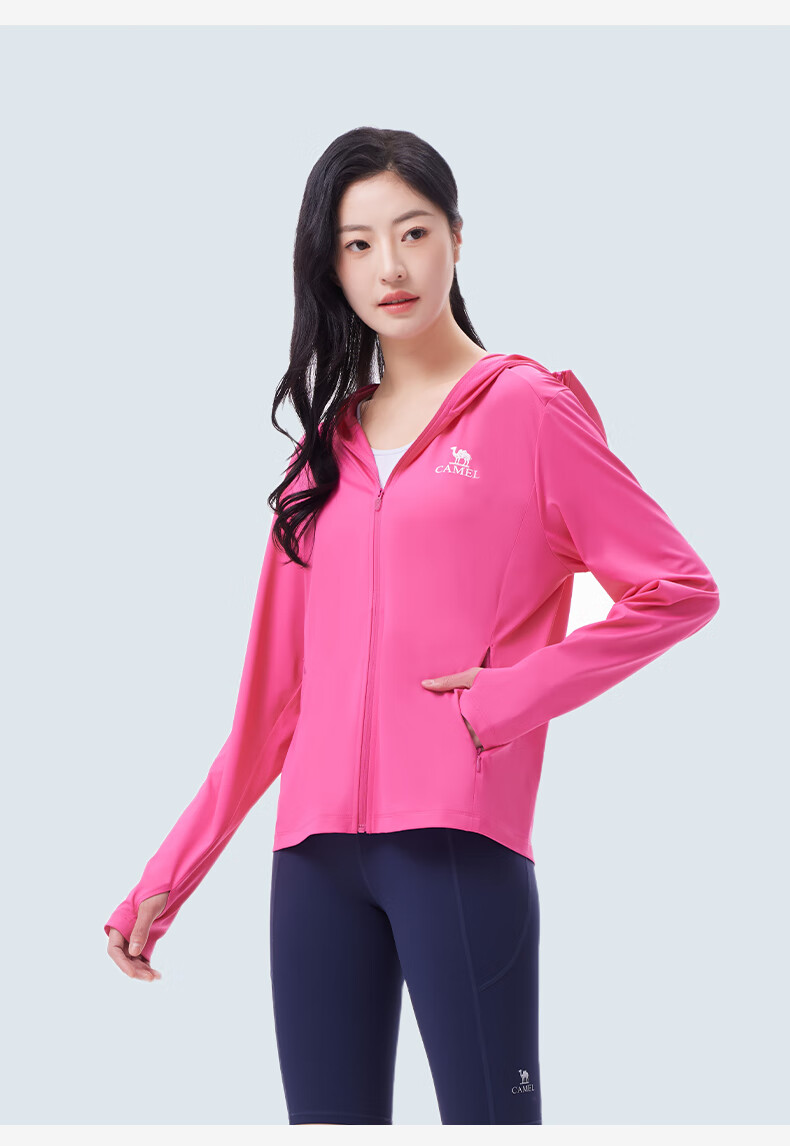 CAMEL [Ice Mint] 2025 Spring Summer Men's Outdoor High SPF Cooling Original Yarn Sunscreen Jacket Women's Sports Coat S 19